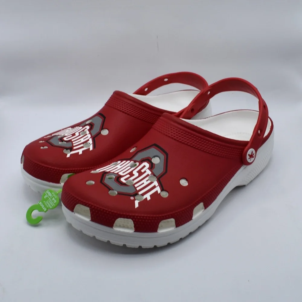 Crocs Ohio State Buckeyes Classic Clog Unisex M10/W12 Red White NWT 209606-100